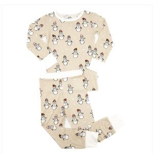 Girls Bamboo Pajamas Size 8 Snowman Christmas Holidays NWT Aspen Co